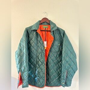Clare V Jacque Spruce & Poppy Quilted Nylon Jacket- NWT